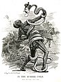 Image 1A 1906 British Punch cartoon depicting Leopold II as a rubber vine entangling a Congolese man (from History of Belgium)