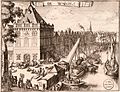Waag on the Spaarne with Wooden crane in use, by Romeyn de Hooghe, 1690