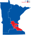 Seats won in the 2012, 2014, and 2016 United States House of Representatives election in Minnesota