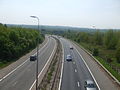 M25 looking southwards from the Halt site to where the bridge would have been constructed