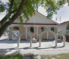 Torana at front of Fiji Sanatan Society of Alberta, built in 1984, at Edmonton in Alberta province, Canada.