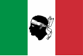 Flag of Italy with a Moor's head in the center
