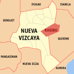 Map of Nueva Vizcaya with Kasibu highlighted