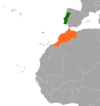 Location map for Morocco and Portugal.