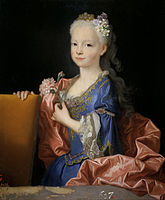 Maria Anna Victoria of Spain, future Queen of Portugal, wearing the royal outfit of a Spanish Infanta.