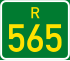 Regional route R565 shield