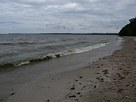 Beach on the shore of Green Bay