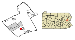 Location of Lehighton in Carbon County, Pennsylvania