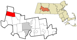 Location in Hampshire County in Massachusetts