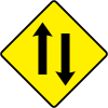 Pair of parallel arrows pointing in opposite directions