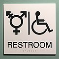 Idiosyncratic unisex restroom in US (see LGBT symbols)