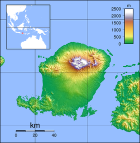 Map showing the location of Mount Rinjani National Park