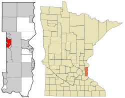 Location of the city of Mahtomedi within Washington County, Minnesota