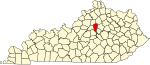 State map highlighting Woodford County