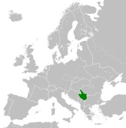 The Territory of the Military Commander in Serbia within Europe, circa 1942