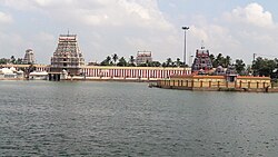 View of the temple tower from the temple tank