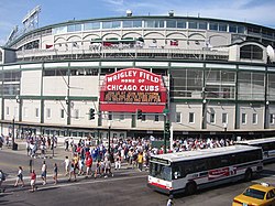 Wrigley Field is the home of the Chicago Cubs.