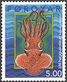 Sepiola atlantica appears on stamp FO 409 of the Faroe Islands