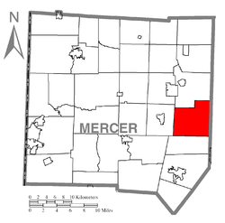 Location of Worth Township in Mercer County
