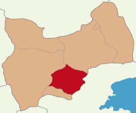 Map showing Korkut District in Muş Province