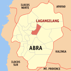 Map of Abra with Lagangilang highlighted