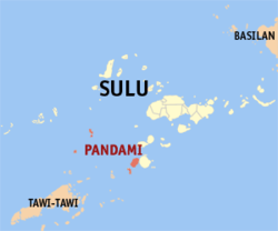 Map of Sulu with Pandami highlighted