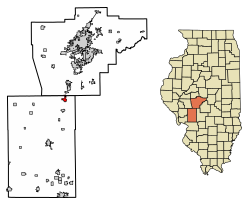 Location in Macoupin and Sangamon counties, Illinois