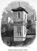 Tower of San Lorenzo in the Albayzín. Drawing by Federico Ruiz (1837-1868), engraving by Edward Skill (1831-1873), published in the Spanish magazine El Museo Universal