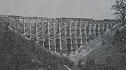 The provisional bridge in 1945, after being destroyed in 1944