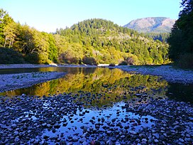 Chetco River and Mount Emily near Alfred A. Loeb State Park