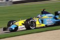 Renault's return in 2002 saw the traditional yellow combined with the light blue of Mild Seven. This is Jarno Trulli driving the Renault R23 in 2003