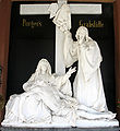 Pietà in marble, Ortisei graveyard