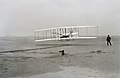 Image 2First flight of the Wright brothers' Wright Flyer on December 17, 1903, in Kitty Hawk, North Carolina; Orville piloting with Wilbur running at wingtip. (from 20th century)