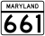 Maryland Route 661 marker