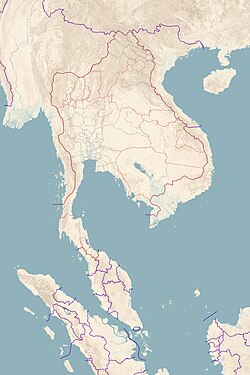 Sphere of influence of the Thonburi Kingdom in 1780. Early modern Southeast Asian political borders are subject to speculation.