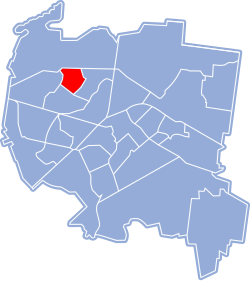 Location of Dziesięciny II District within Białystok