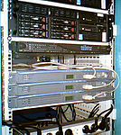 The Wikimedia Foundation Paris servers in the Telecity Centre in 2004.[14]