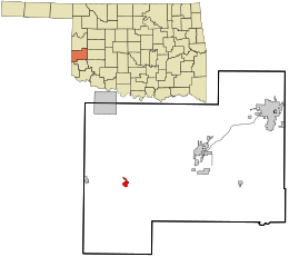 Location in Beckham County and the state of Oklahoma