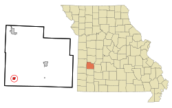 Location of Jerico Springs, Missouri