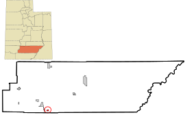 Location in Garfield County and state of Utah