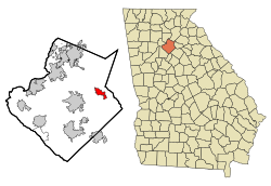 Location in Gwinnett County and the state of Georgia