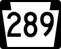 Pennsylvania Route 289 marker