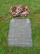 Memorial to Australian and British aircrew killed in a plane crash at Houghton, October 1944