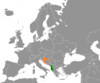 Location map for Albania and Croatia.