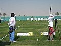 Archery range equipped with FITA targets in Doha, Qatar.