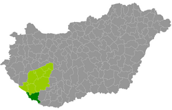 Barcs District within Hungary and Somogy County.