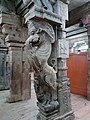 Carved pillar in the 16th century Thousand Pillar Hall, Meenakshi Temple, Madurai