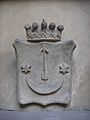 Sas coat of arms depicted in the 14th-century Collegium Maius courtyard, first university of Poland, the oldest building of Jagiellonian University in Kraków Old Town