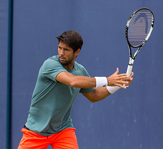 Fernando Verdasco during practice at the Queens Club Aegon Championships in London, England