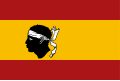 Flag of Spain with a Moor's head in the center